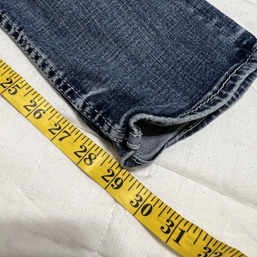 BKE Alec Jeans Men’s 29x29 Straight Leg Dark Blue Denim Thick Stitch Whiskered - Picture 7 of 11